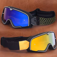 Lunettes de moto vintage, masques de ski, lunettes pour casque 3/4 pour la conduite tout-terrain