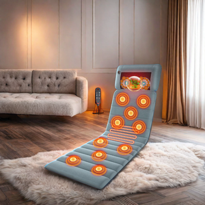 10 Motoren Vibrerende Massagemat Met <span class=keywords><strong>2</strong></span> Verwarmingskussens Full Body Back Matras Pad Warmte Therapie <span class=keywords><strong>Massage</strong></span> Matras - Product Image 6