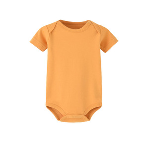 Mamelucos de bebé al por mayor para recién nacidos Mamelucos de algodón de manga corta de <span class=keywords><strong>color</strong></span> sólido Bebé - Product Image 1