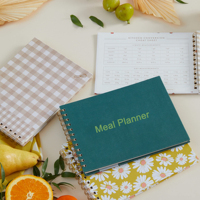 Cuaderno de planificación de comidas con logotipo personalizado, diario semanal y Diario de preparación de comidas con listas de compras y comestibles para planificación de alimentos