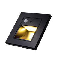 Luz de Escalón AC110V-230V con Sensor de Movimiento Inteligente, LED Cuadrado Regulable, Diseño Moderno para Sala de Estar, Interior/Exterior, 3000K