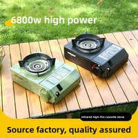 Nouveau modèle de réchaud à gaz portable intégré, mini, résistant au vent, pour le camping en plein air, réchaud à cassette pour la maison