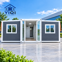 Maison conteneur modulaire pliable extensible à double aile de 20 pieds, préfabriquée, compacte et portable