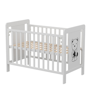 Cuna de Madera de Lujo con Ilustración de Oso, Barandilla Desmontable, Cuna para <span class=keywords><strong>Dormir</strong></span> Junto a los Padres, Altura Ajustable, Diseño Minimalista para Guardería, Pedido al por Mayor - Product Image 5