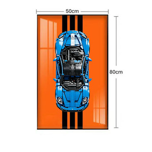 Cadre d'affichage de voiture en acrylique, vitrine murale, blocs de construction, voiture de course avec lumière LED pour la décoration de la maison - Product Image 1
