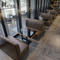Chaises de restaurant en cuir, sièges de banquette modernes, mobilier de café, ensemble de chaises et canapés, mobilier de salon de restaurant