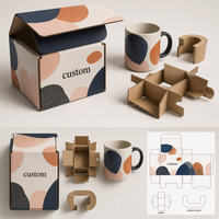 Boîte d'expédition personnalisée en carton ondulé pour tasses, avec insert, pour emballage de tasses en céramique