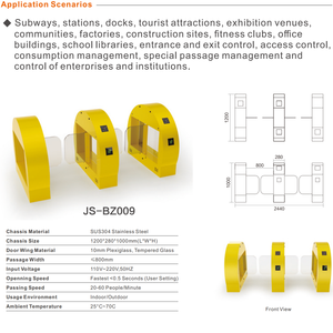 Catraca Personalizável Mingxu, Portão de Barreira de Movimentação Confiável, Dois Anos de Serviço de Qualidade, Reconhecimento por Rosto/Código QR/Impressão Digital/Cartão IC - Product Image 2