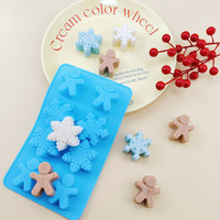 Moule à gâteau en résine de silicone ShuXin YZ-65, flocon de neige et bonhomme de neige 3D fait à la main, essentiel pour la pâtisserie et le service à la maison, moule à chocolat et à bonbons