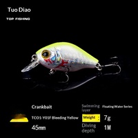 Tuo Diao Xun Lei Luya Leurre Artificiel Rigide en Acier Inoxydable, type Crankbait 'Rock 'n' Roll', compact et volumineux, pour Black-bass, avec fonction sonore, flottant