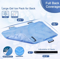 Compresse de gel réutilisable bleue personnalisée 35x52cm en tissu nylon pour thérapie chaude/froide à domicile et soulagement de la douleur