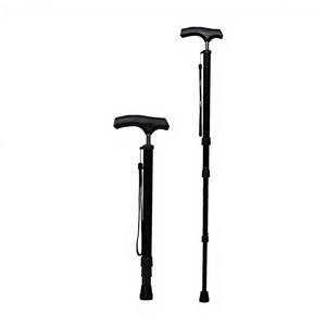 ไม้เท้าพับได้แบบ OEM ด้ามจับรูปตัว T หัวยาง 5 ท่อน ปรับความยาวได้ พับเก็บได้ในหนึ่งวินาที รับน้ำหนักได้ 250 ปอนด์ - Product Image 1