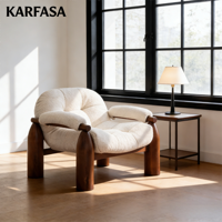 Fauteuil individuel en bois massif, design moderne et minimaliste, en tissu, pour la maison et les loisirs