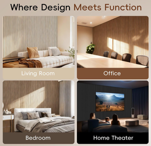 Nuovi <span class=keywords><strong>Pannelli</strong></span> Acustici in MDF, Set da 4, <span class=keywords><strong>Pannelli</strong></span> Fonoassorbenti a Doghe <span class=keywords><strong>per</strong></span> Decorazione Casa e Ufficio - Product Image 6