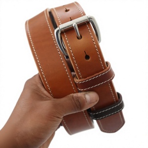 Ceintures pour hommes en cuir véritable, boucle carrée en acier, boucle à ardillon personnalisable, dernières créations, vente en gros - Product Image 2