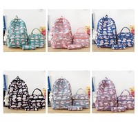 2024 automne nouvelle mode sac à dos grande capacité collège étudiant sac à dos mignon dessin animé 3 ensemble sac à dos sacs d'école