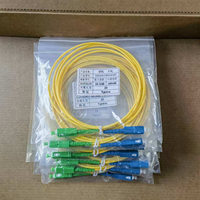Kabel Patch Fiber Optik Single Mode Simplex G652D Kustom dengan Konektor FC SC ST UPC APC, Selubung PVC, 1m, 0.9, 2, 3 mm, Kabel Jumper Fiber