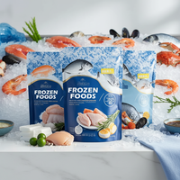 Pochettes personnalisées en PE avec fermeture éclair, impression offset, pour la conservation des fruits de mer congelés, des chewing-gums et des aliments en conserve (qualité alimentaire jetable)