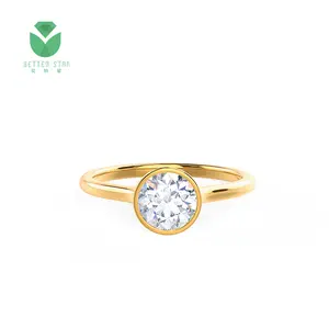 完璧な新しいデザインの婚約指輪人工ダイヤモンドリング本物の合成CVDダイヤモンドカスタム結婚指輪セット18kホワイトゴールド