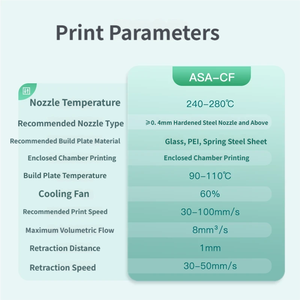 3D Printing Filament ASA CF High Strength High Temp Resistance No Warping No Clogging Smooth Print Wide Compatibility - Product Image 4