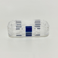 100x50x30mm Boîte de stockage dentaire en plastique transparent verrouillable pour prothèse complète 100x100