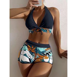Traje de Baño de Alta Calidad Personalizado y Moderno para Mujer, Bikini de Cintura Alta con Corte Frontal Separado - Product Image 3