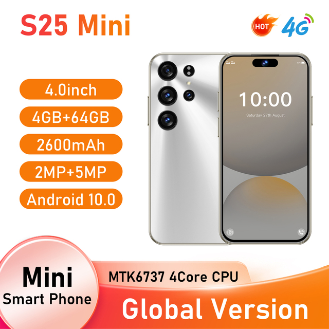 4GB RAM S25 Ultra Mini 5G Smartphone 4.0'' 64GB ROM 2600mAh Android 10 Unlocked Business Phone
