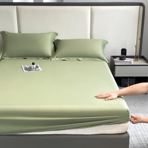 Draps de lit d'hôtel de luxe avec logo personnalisé, taille Queen, 200TC, coton, drap-housse avec bande élastique, écologique - Product Image 6