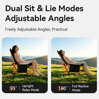 Chaise de camping pliable ergonomique à dossier inclinable, design personnalisé, faible MOQ, pour le glamping en plein air, les repas et les pauses dans les complexes hôteliers