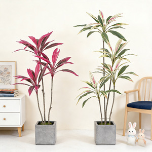 Piante Artificiali in Plastica Cordyline Fruticosa, Pianta Artificiale in Vaso per Interni, Decorazione Casa, Ufficio, <span class=keywords><strong>Giardino</strong></span>, Senza Manutenzione - Product Image 2