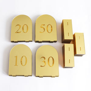 Numéros de table de <span class=keywords><strong>mariage</strong></span> personnalisés avec supports, numéros de table en acrylique calligraphiés avec support pour numéro de table - Product Image 4