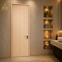 Porte de maison minimaliste sur mesure : Cadre en alliage d'aluminium ultra-fin, porte de chambre de villa, porte en aluminium-bois HPL résistante à l'humidité