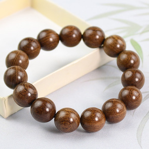 Golden Sandalwood <b>Bracelet</b> 15mm Wooden Buddhist Prayer Beads Unisex Gift Style - Product Image 3