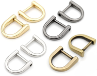 Anneaux en D métalliques de 12 mm à visser, connecteurs de sangle pour porte-clés de voiture, accessoires de quincaillerie pour sacs en cuir, pour sangles de sacs à main de luxe