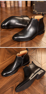 Chaussures en cuir véritable pour hommes, nouvelles chaussures habillées formelles décontractées respirantes, chaussures de mariage fermées à bout rond, style anglais - Product Image 4