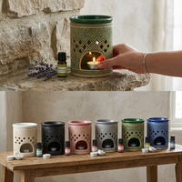 Lampe en céramique vert clair, nouveau design, support pour cire parfumée, chauffe-parfum en céramique pour bougies chauffe-plat, diffuseur d'arômes pour la maison, décoration intérieure pour chambre à coucher