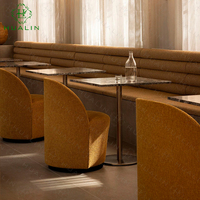 HUALIN Cabine de canapé en bois massif de style moderne pour restaurant sur le thème des cafés des hôtels et des restaurants Table et chaises