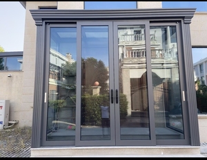 Solution de véranda modulaire préfabriquée moderne quatre saisons en verre imperméable, <span class=keywords><strong>solarium</strong></span> en aluminium creux pour villas, manuel - Product Image 5