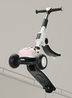 Trottinette à barre en T réglable, service OEM/ODM, trottinette 3 en 1 personnalisée pour tout-petits avec roues lumineuses