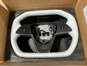 Volant en cuir Tesla à prix d'usine, hexagonal, à fond plat, 100% compatible avec Tesla Model 3 Y, volant de haute qualité - Product Image 6