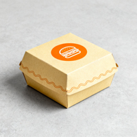 Boîtes à hamburgers en papier kraft rigides, recyclables et écologiques, impression personnalisée, emballage pour restaurants de restauration rapide, vente en gros