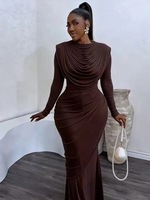 Robe moulante à manches longues et col rond pour femme, style européen et américain, nouvelle collection été, élégante
