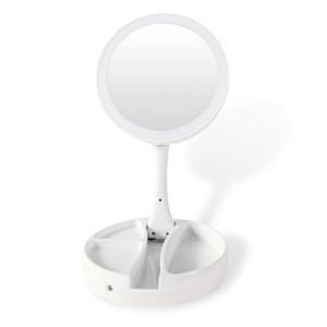 Miroir de maquillage pliable à LED avec logo personnalisé, petit miroir de table de bureau, rechargeable par USB - Product Image 6