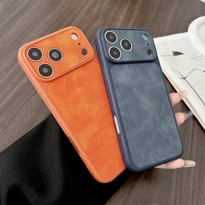 Coques de <span class=keywords><strong>téléphone</strong></span> en cuir PU souple antichoc de luxe, style Ins, <span class=keywords><strong>pour</strong></span> iPhone 17, 18 Pro, 16, 15, 14 – Offre Spéciale - Product Image 1