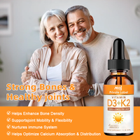 OEM HALAL Vitamine D3 K2 Goutte Liquide Magnésium Calcium Os Santé Immunitaire Suppléments 50000iu Gouttes de Vitamine D3 K2
