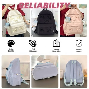 4 Màu Sắc Bên Đàn Hồi Trở Lại Chống Trộm Dây Kéo Túi Có Thể Điều Chỉnh Dây Đeo Vai Công Suất Lớn Bowknot Ba Lô Cho Cô Gái Sinh Viên - Product Image 5