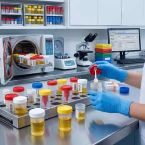 Gobelet <span class=keywords><strong>à</strong></span> urine stérile de qualité clinique 60 ml 100 ml, récipient <span class=keywords><strong>à</strong></span> échantillons en PP avec cuillère, pot de test d'échantillons <span class=keywords><strong>pour</strong></span> diagnostic en laboratoire médical - Product Image 6