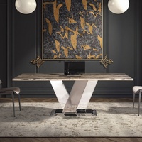 Vente en gros de pieds de table de salon contemporains en métal Base de table en inox pour dessus en verre en pierre de marbre Utilisation polyvalente dans la salle à manger