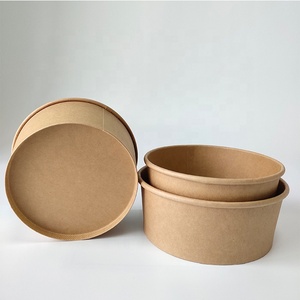 Gobelet en papier jetable, récipient imperméable pour crème glacée et bol en papier kraft brun anti-graisse de 17 oz avec couvercle en papier - Product Image 5