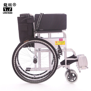 Silla de ruedas manual Longwang con tubos de acero reforzados, tipo abatible, con asiento de inodoro para ancianos y discapacitados - Product Image 1